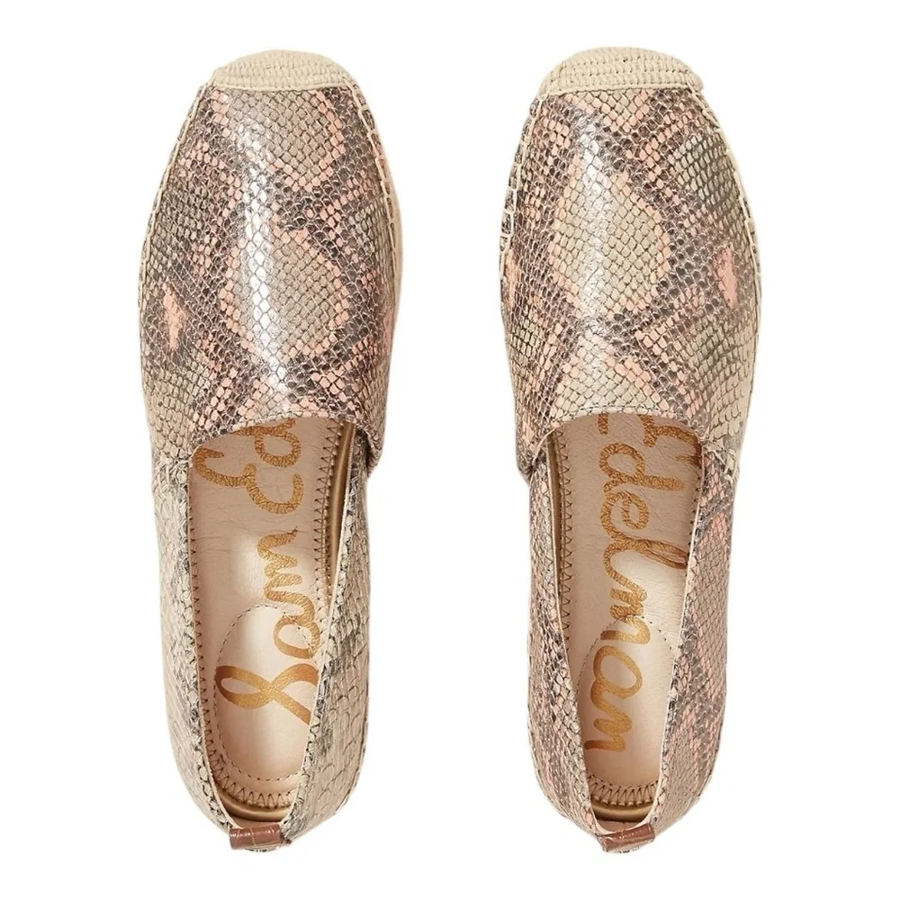 ANTHROPOLOGIE | Sam Edelman Khloe Leather Reptile Print Espadrille Flats. Size 8